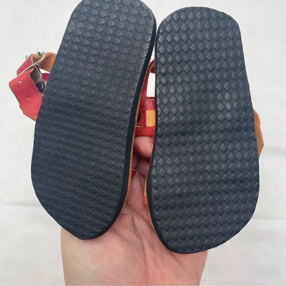 Handmade Mexico Leather Flower Sandals size 2 - Picture 6 of 6